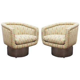 Leon Rosen Pace Mid-Century Swivel Lounge Chairs