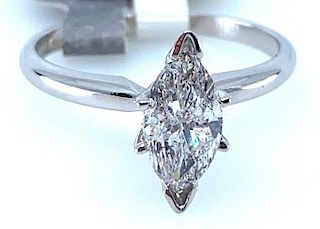 Ladies 14K White Gold Diamond Solitaire Ring