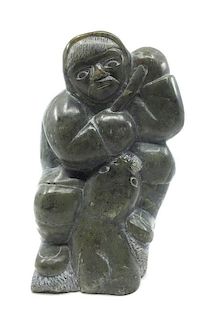 Inuit Soapstone Carving, Artist Signed, Dated 1976