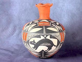 Acoma Pottery Jar, Signed V.S.
