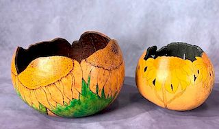 Two Decorated Gourds