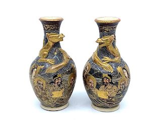 Pair of Satsuma Vases,Early 20thc.
