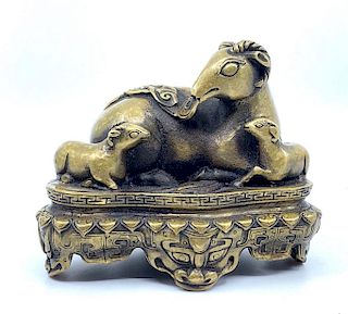 Chinese Bronze Animal Figural Group
