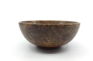 Chinese Hardstone Bowl with Incised Decoration