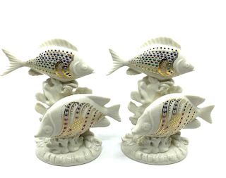 Two Lenox Jeweled Porcelain Fish Figures