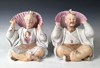 Pair of German Bisque Porcelain Nodder Figures