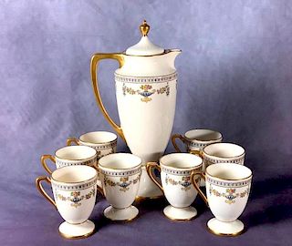 Lenox Chocolate pot and Eight Footed Cups