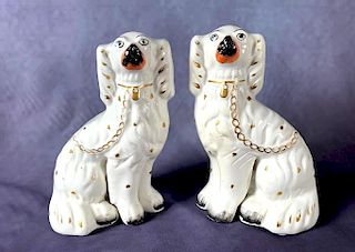 Pair of Staffordshire Spaniel Dogs