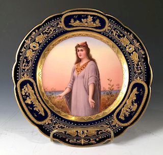 Royal Vienna Hand Painted Cabinet Plate, Late 19th/Early 20thc.