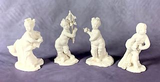 Four Nymphenburg Porcelain Blanc de Chine Table Figures