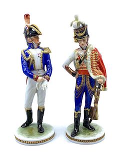 Two Alka Kunst Porcelain Soldier Figures