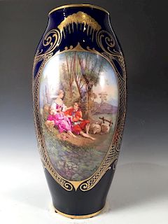 Large Limoges Porcelain Vase