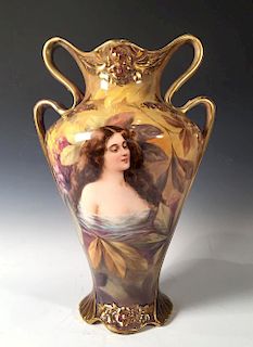 Royal Bonn Hand Painted Art Nouveau Style Vase