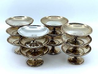 12 American Sterling Silver Mint or Nut Dishes