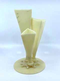 Steuben Shape 6873 Ivory Triple Vase