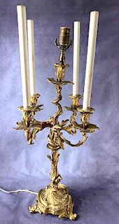 Louis XVth Style Gilt Bronze Single Candelabra