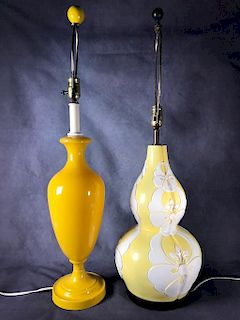 Two Yellow Table Lamps