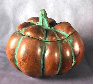 Glazed Pumpkin Form Container