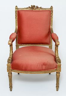 Continental Carved Wood Arm Chair, 19th Century