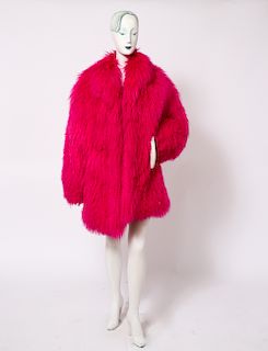 Vintage Pink Dyed Lamb's Wool Jacket / Coat