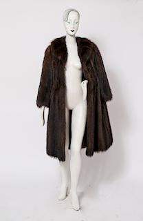 Ladies' Long Brown Fur Coat