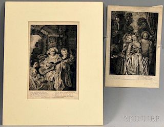 Two Fête Galante Subjects:      François Louis Watteau (French, 1758-1823)