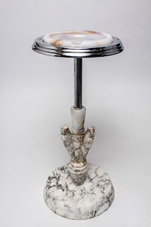 Art Deco Marble & Alabaster Standing Ashtray
