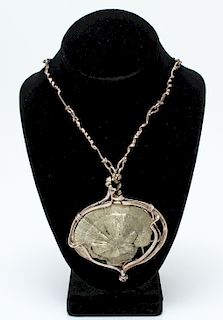 Vicki Thaler "Fossil" Silver & Pyrite Necklace