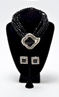 Tess Sholom Bill Blass Modern Necklace & Earrings