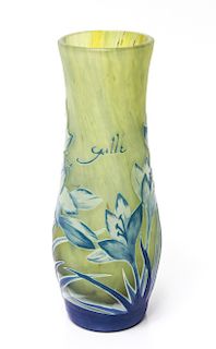 Galle Art Nouveau Cameo Art Glass Vase