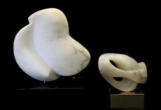 UNSIGNED. 2 Abstract Marble Sculptures.