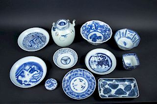 Grouping of Assorted Blue & White Porcelain.