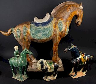 Group of Four Tang Style Horses.