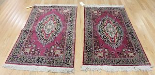 2 Vintage And Finely Hand Woven Area Carpets