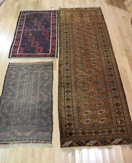 3 Vintage & Finely Hand Woven Runner & Area Carpet