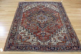 Antique And Finely Hand Woven Heriz Carpet.