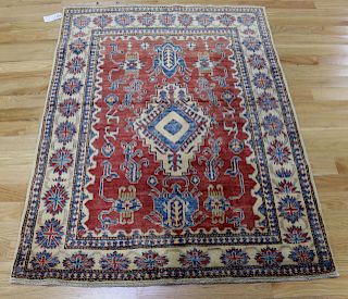 Vintage And Finely Hand Woven Kazak Carpet