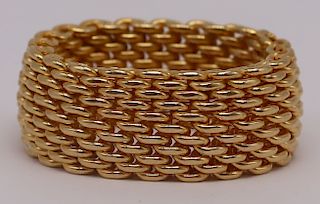 JEWELRY. Tiffany & Co. 18kt Gold Mesh Ring.