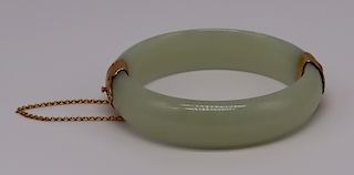 JEWELRY. Ming's 14kt Gold Mounted Celadon Jade