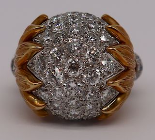 JEWELRY. 18kt Gold and Diamond Cocktail Ring.