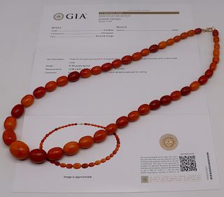 JEWELRY. Amber Necklace, GIA Report No. 2205706824