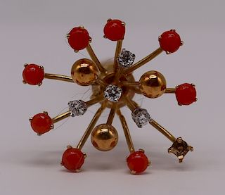 JEWELRY. Schlumberger for Tiffany 18kt Gold, Coral
