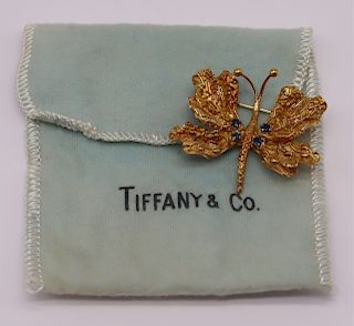 JEWELRY. Italian Tiffany & Co. 18kt Gold Butterfly