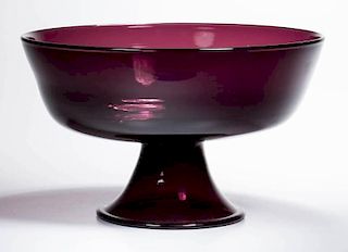 FREE-BLOWN FOOTED PUNCH BOWL