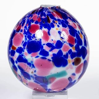 FREE-BLOWN MOTTLED GLASS WITCH BALL
