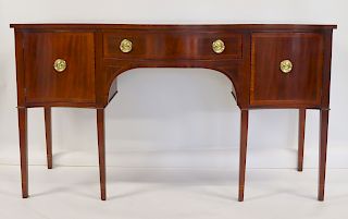 BAKER. Signed Banded Mahogany Sideboard With