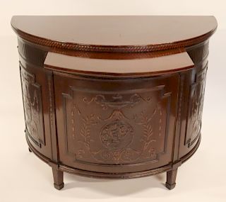 Antique Adams Style Demilune Cabinet.