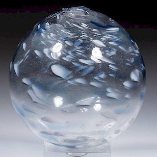 FREE-BLOWN SPATTER GLASS WITCH BALL