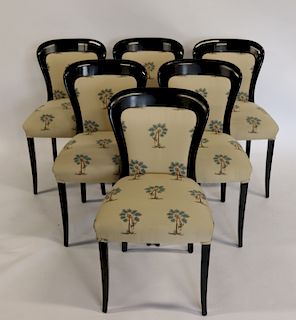 MIDCENTURY. 6 Ebonised Chairs In The Style Of
