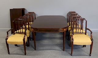 Beacon Hill Mahogany Dining Table, Leaves And 8